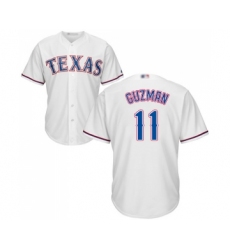 Youth Texas Rangers #11 Ronald Guzman Replica White Home Cool Base Baseball Jersey