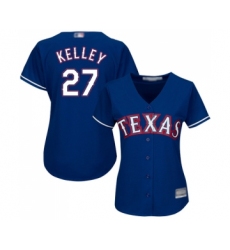Women's Texas Rangers #27 Shawn Kelley Replica Royal Blue Alternate 2 Cool Base Baseball Jersey