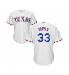 Youth Texas Rangers #33 Drew Smyly Replica White Home Cool Base Baseball Jersey