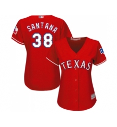Women's Texas Rangers #38 Danny Santana Replica Red Alternate Cool Base Baseball Jersey