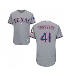 Men's Texas Rangers #41 Logan Forsythe Grey Road Flex Base Authentic Collection Baseball Jersey