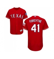 Men's Texas Rangers #41 Logan Forsythe Red Alternate Flex Base Authentic Collection Baseball Jersey