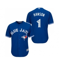 Youth Toronto Blue Jays #1 Alen Hanson Replica Blue Alternate Baseball Jersey