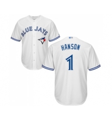 Youth Toronto Blue Jays #1 Alen Hanson Replica White Home Baseball Jersey