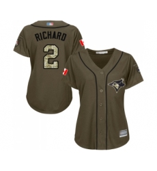 Women's Toronto Blue Jays #2 Clayton Richard Authentic Green Salute to Service Baseball Jersey