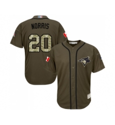 Men's Toronto Blue Jays #20 Bud Norris Authentic Green Salute to Service Baseball Jersey