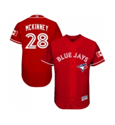 Men's Toronto Blue Jays #28 Billy McKinney Scarlet Alternate Flex Base Authentic Collection Alternate Baseball Jersey