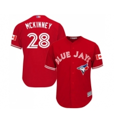 Youth Toronto Blue Jays #28 Billy McKinney Replica Scarlet Alternate Baseball Jersey