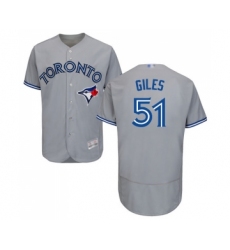 Men's Toronto Blue Jays #51 Ken Giles Grey Road Flex Base Authentic Collection Baseball Jersey