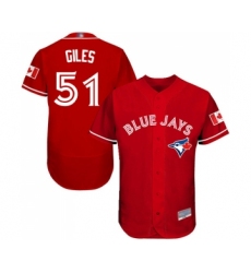 Men's Toronto Blue Jays #51 Ken Giles Scarlet Alternate Flex Base Authentic Collection Alternate Baseball Jersey