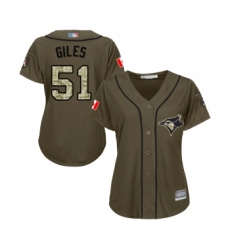 Women's Toronto Blue Jays #51 Ken Giles Authentic Green Salute to Service Baseball Jersey