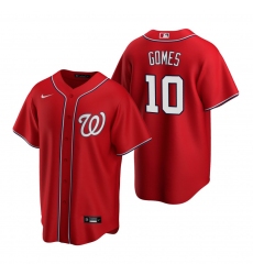 Men's Nike Washington Nationals #10 Yan Gomes Red Alternate Stitched Baseball Jersey