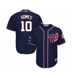 Youth Washington Nationals #10 Yan Gomes Authentic Navy Blue Alternate 2 Cool Base 2019 World Series Champions Baseball Jersey