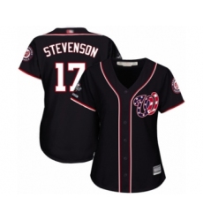 Women's Washington Nationals #17 Andrew Stevenson Authentic Navy Blue Alternate 2 Cool Base 2019 World Series Champions Baseball Jersey
