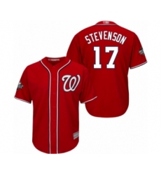 Youth Washington Nationals #17 Andrew Stevenson Authentic Red Alternate 1 Cool Base 2019 World Series Bound Baseball Jersey