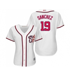 Women's Washington Nationals #19 Anibal Sanchez Replica White Home Cool Base Baseball Jersey