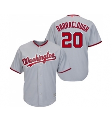 Men's Washington Nationals #20 Kyle Barraclough Replica Grey Road Cool Base Baseball Jersey