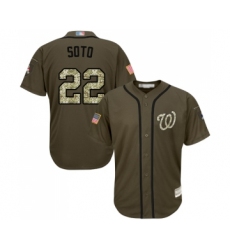 Youth Washington Nationals #22 Juan Soto Authentic Green Salute to Service Baseball Jersey
