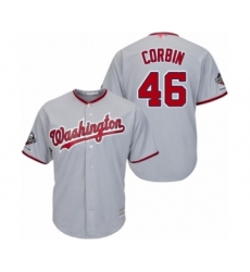 Youth Washington Nationals #46 Patrick Corbin Authentic Grey Road Cool Base 2019 World Series Champions Baseball Jersey