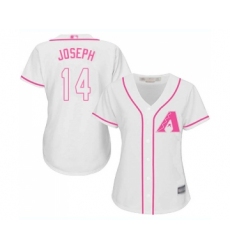 Women's Arizona Diamondbacks #14 Caleb Joseph Replica White Fashion Baseball Jersey