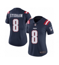 Women's New England Patriots #8 Jarrett Stidham Limited Navy Blue Rush Vapor Untouchable Football Jersey