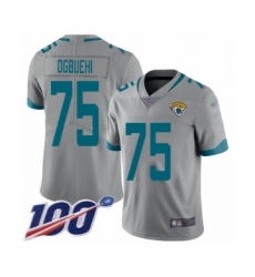 Men's Jacksonville Jaguars #75 Cedric Ogbuehi Silver Inverted Legend Limited 100th Season Football Jersey