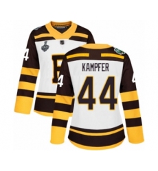 Women's Boston Bruins #44 Steven Kampfer Authentic White Winter Classic 2019 Stanley Cup Final Bound Hockey Jersey