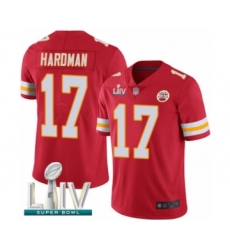 Men's Kansas City Chiefs #17 Mecole Hardman Red Team Color Vapor Untouchable Limited Player Super Bowl LIV Bound Football Jersey