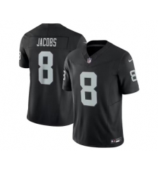 Men's Nike Las Vegas Raiders #8 Josh Jacobs Black 2023 F.U.S.E. Vapor Untouchable Stitched Football Jersey