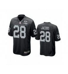 Men's Oakland Raiders #28 Josh Jacobs Black 2020 Inaugural Season Game Jersey