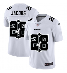 Men's Oakland Raiders #28 Josh Jacobs White Nike White Shadow Edition Limited Jersey