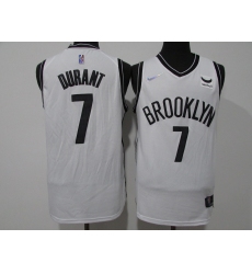 Men's Brooklyn Nets #7 Kevin Durant White 75th Anniversary Diamond Stitched Jersey