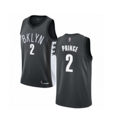 Men's Brooklyn Nets #2 Taurean Prince Authentic Gray Basketball Jersey Statement Edition