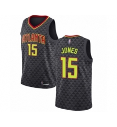 Men's Atlanta Hawks #15 Damian Jones Authentic Black Basketball Jersey - Icon Edition