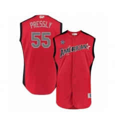 Men's Houston Astros #55 Ryan Pressly Authentic Red American League 2019 Baseball All-Star Jersey