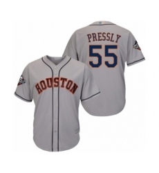 Youth Houston Astros #55 Ryan Pressly Authentic Grey Road Cool Base 2019 World Series Bound Baseball Jersey