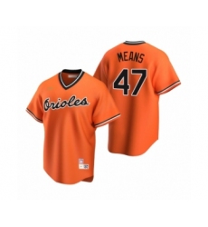 Youth Baltimore Orioles #47 John Means Nike Orange Cooperstown Collection Alternate Jersey