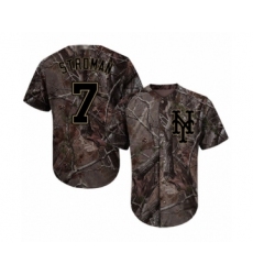 Men's New York Mets #7 Marcus Stroman Authentic Camo Realtree Collection Flex Base Baseball Jersey