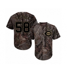 Youth Cincinnati Reds #58 Luis Castillo Authentic Camo Realtree Collection Flex Base Baseball Jersey
