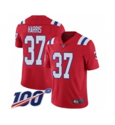 Youth New England Patriots #37 Damien Harris Red Alternate Vapor Untouchable Limited Player 100th Season Football Jersey