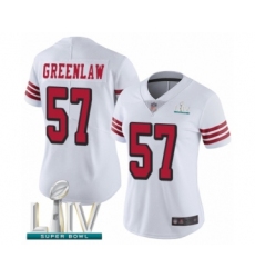 Women's San Francisco 49ers #57 Dre Greenlaw Limited White Rush Vapor Untouchable Super Bowl LIV Bound Football Jersey