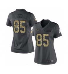 Women's New England Patriots #85 Ryan Izzo Limited Black 2016 Salute to Service Football Jersey