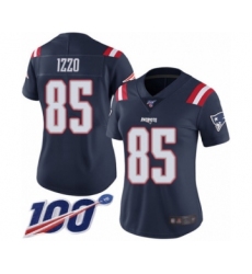 Women's New England Patriots #85 Ryan Izzo Limited Navy Blue Rush Vapor Untouchable 100th Season Football Jersey