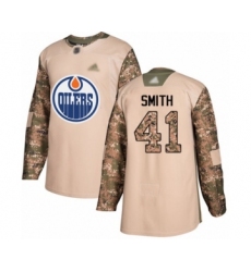Youth Edmonton Oilers #41 Mike Smith Authentic Camo Veterans Day Practice Hockey Jersey