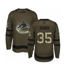 Youth Vancouver Canucks #35 Thatcher Demko Authentic Green Salute to Service Hockey Jersey