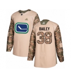 Men's Vancouver Canucks #38 Justin Bailey Authentic Camo Veterans Day Practice Hockey Jersey