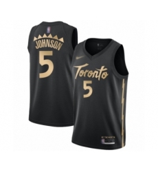 Men's Toronto Raptors #5 Stanley Johnson Swingman Black Basketball Jersey - 2019 20 City Edition