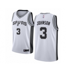 Youth San Antonio Spurs #3 Keldon Johnson Swingman White Basketball Jersey - Association Edition