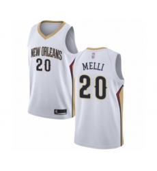 Women's New Orleans Pelicans #20 Nicolo Melli Swingman White Basketball Jersey - Association Edition