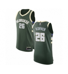 Men's Milwaukee Bucks #26 Kyle Korver Authentic Green Basketball Jersey - Icon Edition
